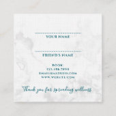 Elegant spa and wellness referral white marble スクエア名刺 (裏面)