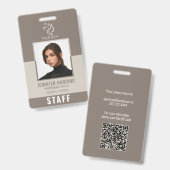 Elegant Spa & Salon Beauty Employee Badge バッジ (正面＆裏面)