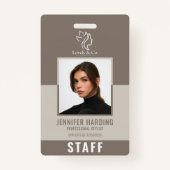 Elegant Spa & Salon Beauty Employee Badge バッジ (正面)