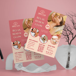 Elegant Spa & Salon Beauty Flyer Template チラシ