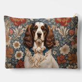 Elegant Spaniel On Floral Background アクセサリーポーチ (裏面)