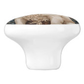 Elegant Spaniel On Floral Background セラミックノブ (側面)