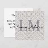 Elegant Spanish Tile Monogram Script Name Card (正面/裏面)