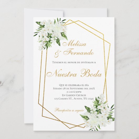 Elegant Spanish Wedding Invitation 招待状 (正面)