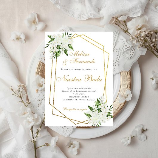 Elegant Spanish Wedding Invitation 招待状