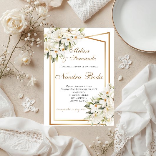 Elegant Spanish Wedding Invitation 招待状