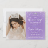 Elegant Sparkles Quinceañera 2 Photo Lilac Purple セーブザデート (裏面)