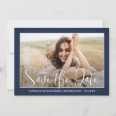 Elegant Sparkles Quinceañera 2 Photo Navy Blue セーブザデート (正面)