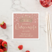 Elegant Sparkles Quinceañera Crown Rose Gold スタンダードカクテルナプキン (インサイチュ)