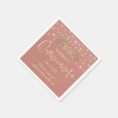 Elegant Sparkles Quinceañera Crown Rose Gold スタンダードカクテルナプキン (角)