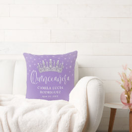 Elegant Sparkles Quinceañera Lilac Purple Keepsake クッション