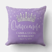 Elegant Sparkles Quinceañera Lilac Purple Keepsake クッション (正面)