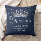 Elegant Sparkles Quinceañera Navy Blue Keepsake クッション (ブランケット)