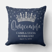 Elegant Sparkles Quinceañera Navy Blue Keepsake クッション (正面)