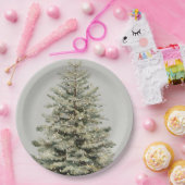 Elegant Sparkling Christmas Tree Paper Plates ペーパープレート (パーティー)