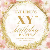 Elegant Sparkling pastel pink gold rustic birthday フェイバーボックス