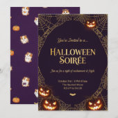 Elegant Spiderweb Halloween Invitation 招待状 (正面/裏面)