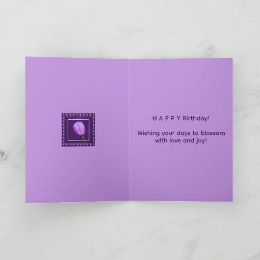 Elegant Spring Blossom Happy Birthday  カード (内部)