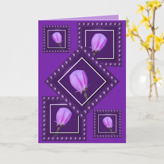 Elegant Spring Blossom Happy Birthday  カード (黄色い花)