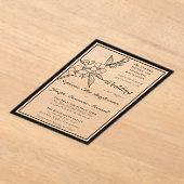 Elegant Spring Blossoms Black White Formal Wedding アクリル招待状 (レイダウン)