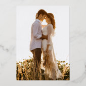 Elegant Spring Blossoms Photo White Save the Date 箔招待状 (裏面)