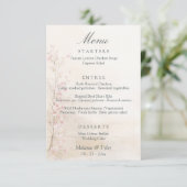 Elegant Spring Botanical Wedding Menu Card エンクロージャーカード (スタンド正面)