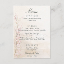 Elegant Spring Botanical Wedding Menu Card エンクロージャーカード