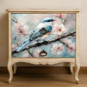 Elegant Spring Cherry Blossom Bluebird Decoupage 薄葉紙