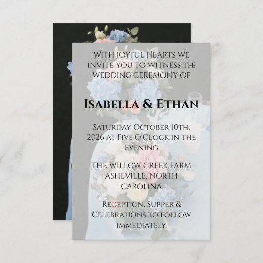 Elegant Spring Daffodil Place Setting Formal  招待状 (正面/裏面)