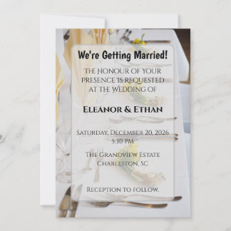 Elegant Spring Daffodil Place Setting Formal Weddi 招待状