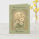 Elegant Spring Daisy Birth Month Flower カード (黄色い花)