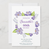 Elegant Spring Floral 60th Birthday Invitation 招待状 (正面)