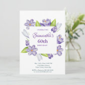 Elegant Spring Floral 60th Birthday Invitation 招待状 (スタンド正面)