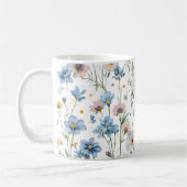 Elegant Spring Flowers Botanical Cottage Garden コーヒーマグカップ (左)