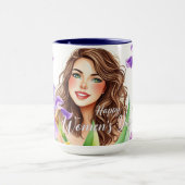 Elegant Spring Iris Floral IWD Gift マグカップ (中央)