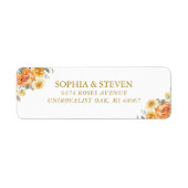 Elegant spring orange flowers with Golden tones ラベル (正面)