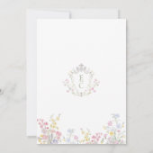 Elegant Spring Summer Wildflowers Crest Wedding 招待状 (裏面)