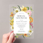 Elegant Spring Watercolor Floral Bridal Shower アクリル招待状 (インサイチュ (ポータブル))