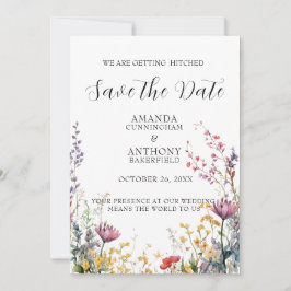 Elegant Spring Wild Flowers Wedding Save the Date  セーブザデート