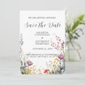 Elegant Spring Wild Flowers Wedding Save the Date  セーブザデート (スタンド正面)