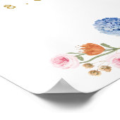 Elegant Spring Wildflower Bridal Shower Welcome ポスター (角)