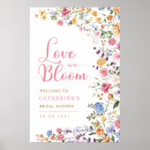Elegant Spring Wildflower Bridal Shower Welcome ポスター (正面)