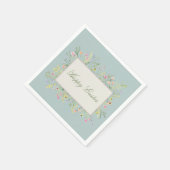 Elegant Spring Wildflower Easter スタンダードカクテルナプキン (角)