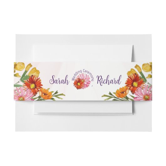 Elegant Spring Wildflower Floral Wedding 招待状ベリーバンド (正面例)