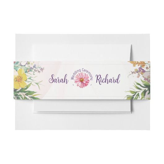 Elegant Spring Wildflower Floral Wedding 招待状ベリーバンド (正面例)