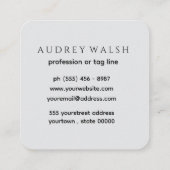 Elegant Square Business Card Design entrepreneurs スクエア名刺 (裏面)