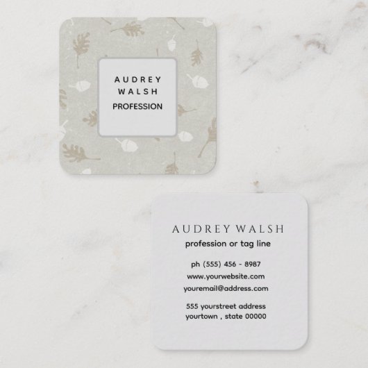 Elegant Square Business Card Design entrepreneurs スクエア名刺 (正面/裏面)