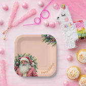 Elegant Square Christmas ペーパープレート (パーティー)