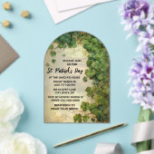 Elegant St. Patrick’s Day Green Clover Invitation  アクリル招待状 (インサイチュ (ウェディング))
