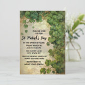 Elegant St. Patrick’s Day Green Clover Invitation  招待状 (スタンド正面)
